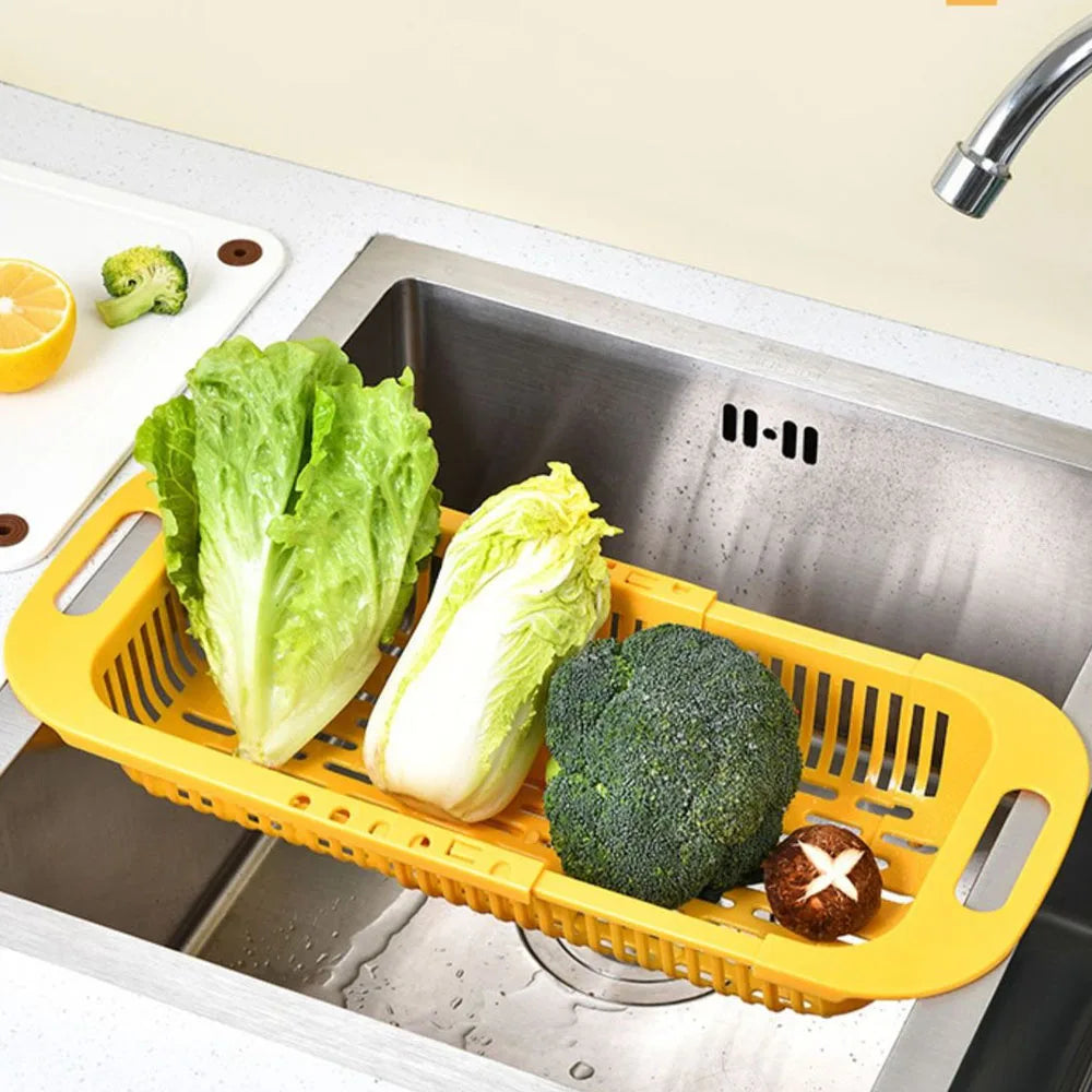 Colador sobre el fregadero, cesta coladora, lavar verduras y frutas, drenaje, accesorios de cocina extensibles, utensilios de cocina