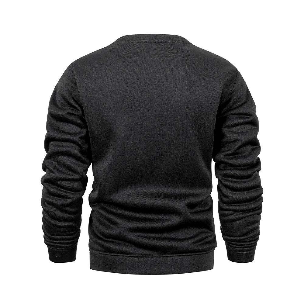 Suéter de punto para hombre, cuello redondo, colores sólidos