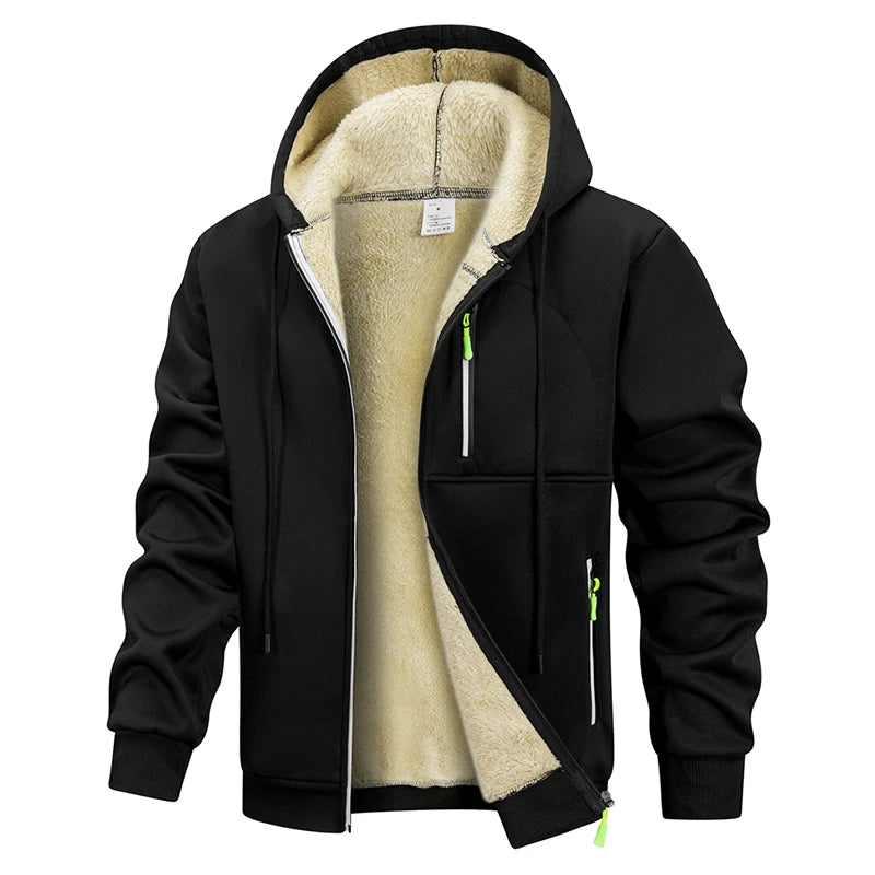 Chaqueta de Invierno con Forro Sherpa y Capucha para Hombre