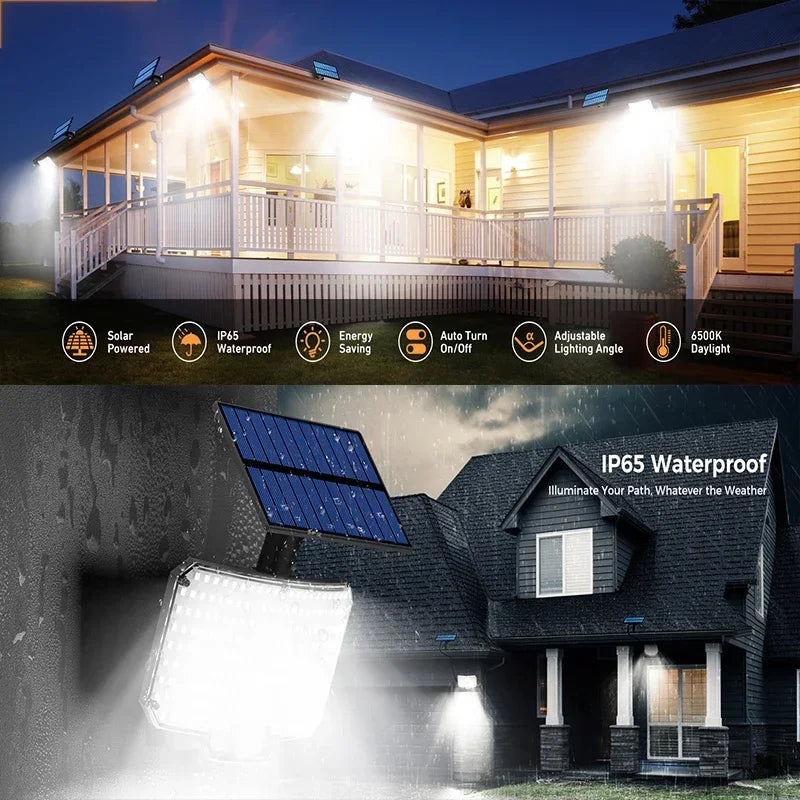 Luz Solar para exteriores, Sensor de movimiento superbrillante, lámpara LED de pared para jardín de gran potencia, resistente al agua IP65, 3 modos de trabajo