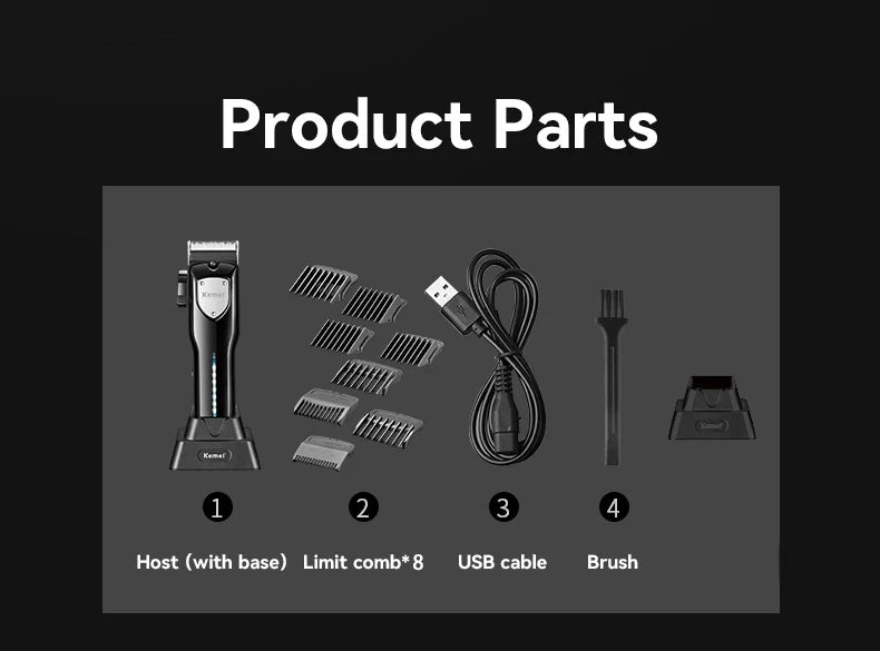 Cortadora de Pelo Inalámbrica Recargable para Hombre, Modelos KM-5083, KM-1506, KM-TX10