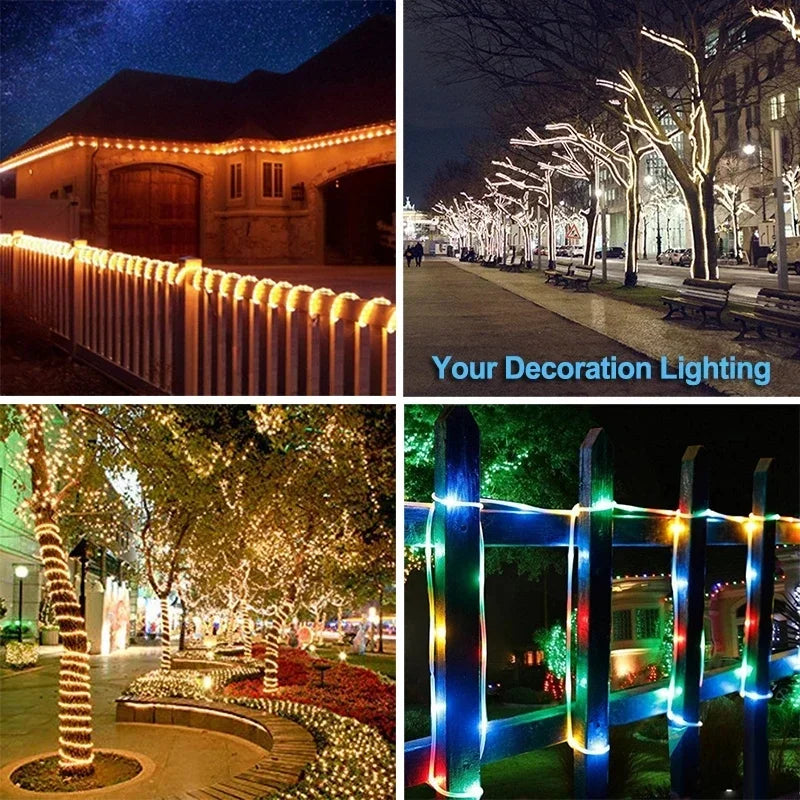 Guirnalda de Luces LED Solares para Jardín y Exterior 7-32M