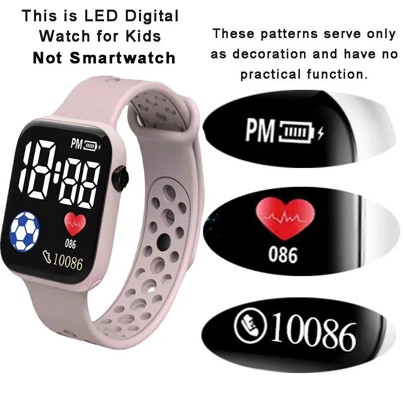 Reloj Digital Deportivo LED para Niños y Niñas