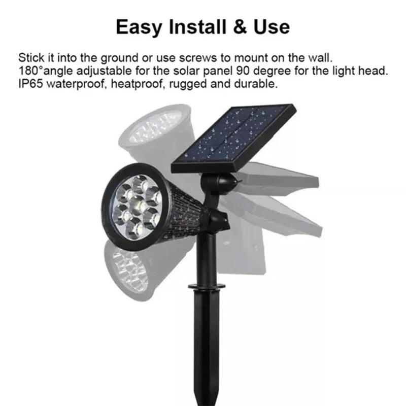 Lámpara Solar de 7 LED Ajustable para Suelo