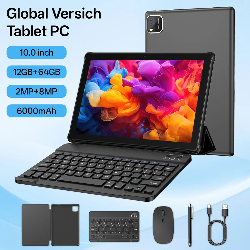 Tablet BAKEN 10 pulgadas Android 15, cuatro núcleos, 12 GB + 64 GB, WiFi 6