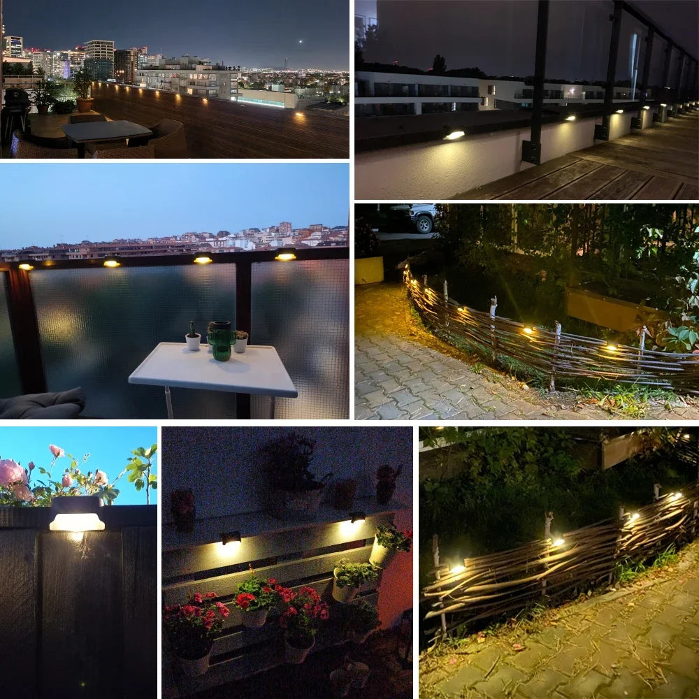 Lámpara de paso Solar LED blanca cálida, luces de jardín para exteriores, decoración de luz impermeable para balcón, Patio, escalera, valla
