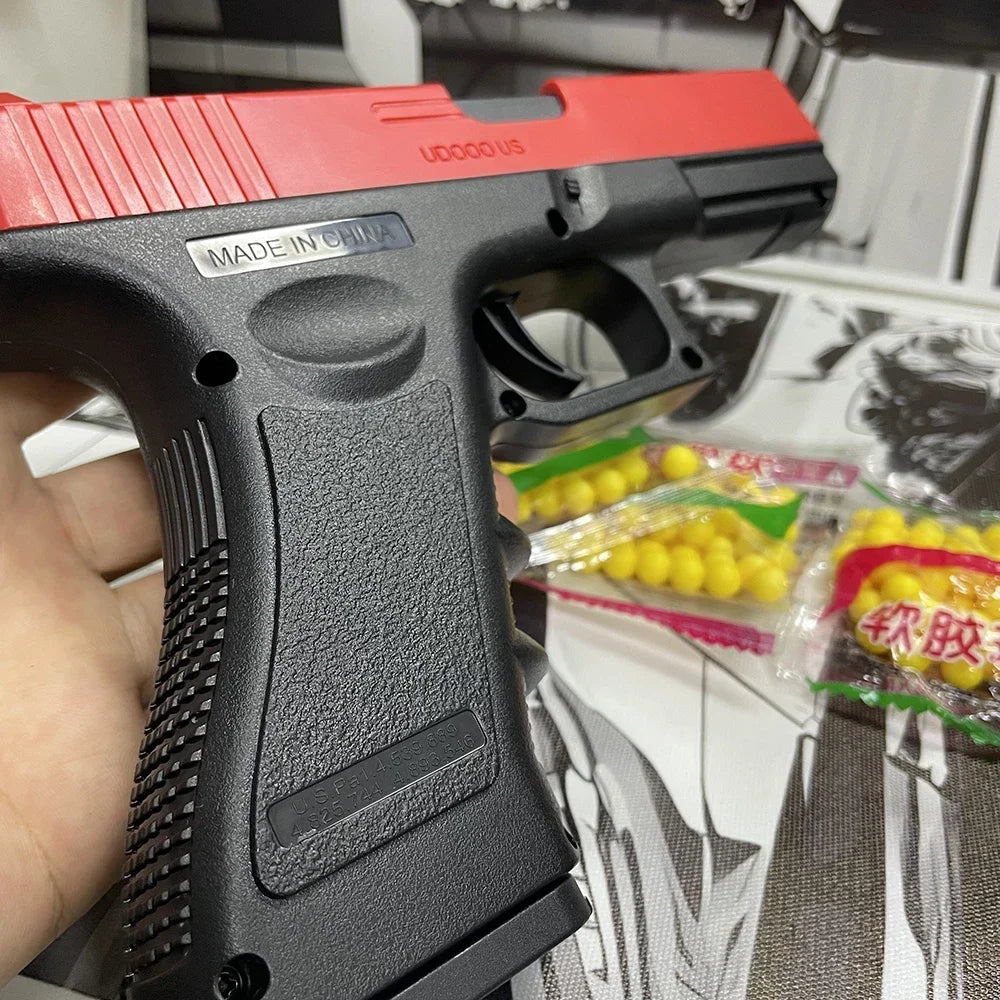 Pistola de balas suaves Airsoft Manual G17, pistola de juguete, revista inferior con láser, deportes al aire libre, arma de juego CS para niños y adultos, regalo