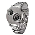 Reloj de Cuarzo Punk Doble Esfera Acero Inoxidable