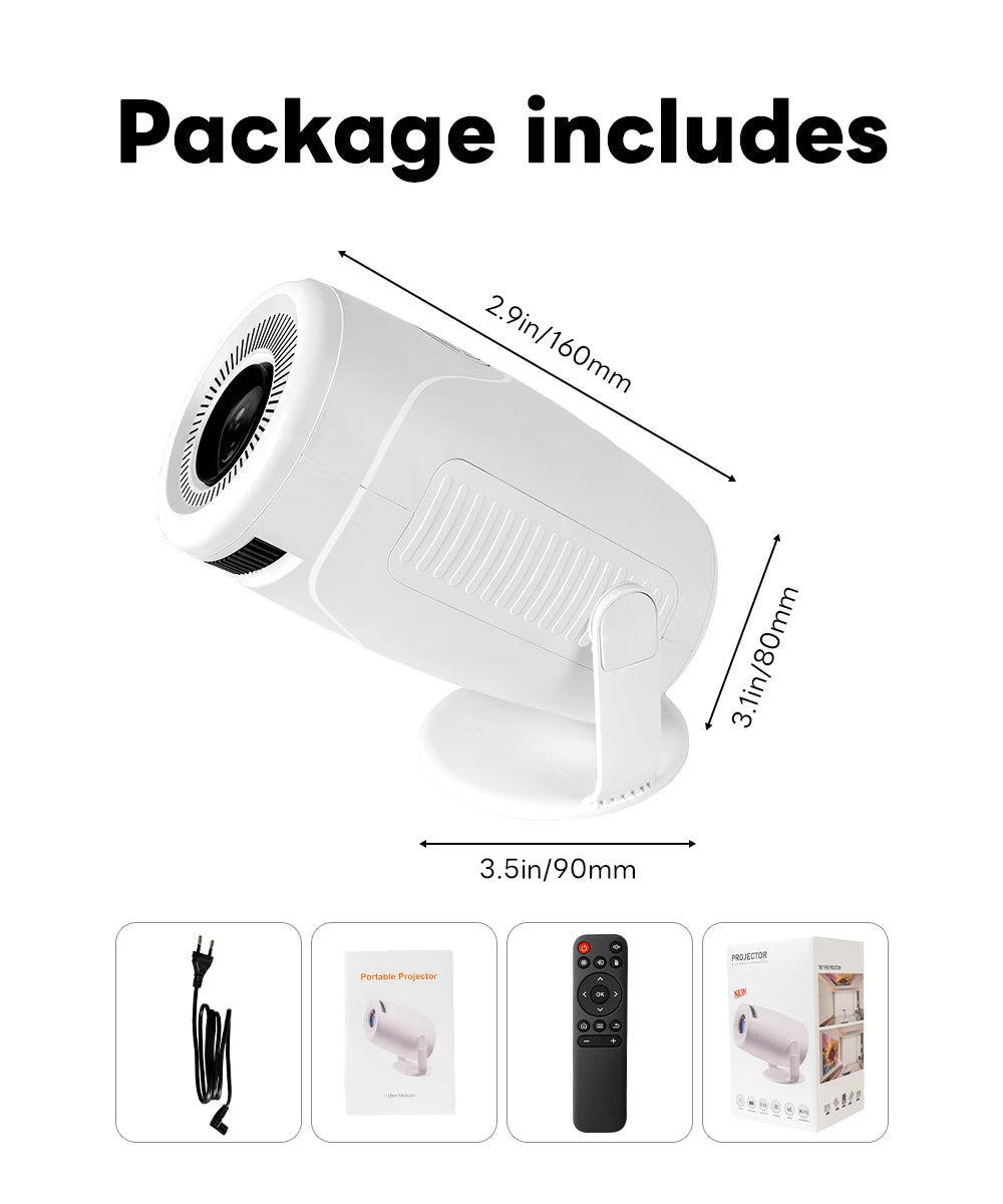 Nuevo Proyector Portátil HY900 con Decodificación 4K, Wi-Fi 6 Dual, Chip Allwinner, 290ANSI, BT5.0, Perfecto para Cine en Casa y Uso en Exteriores