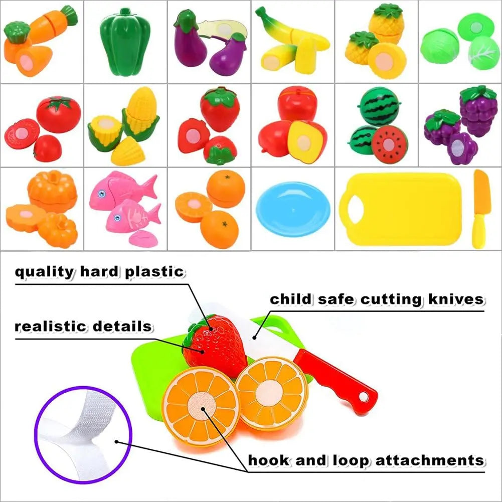 Juego de Corte de Frutas y Verduras para Niños Set de Cocina