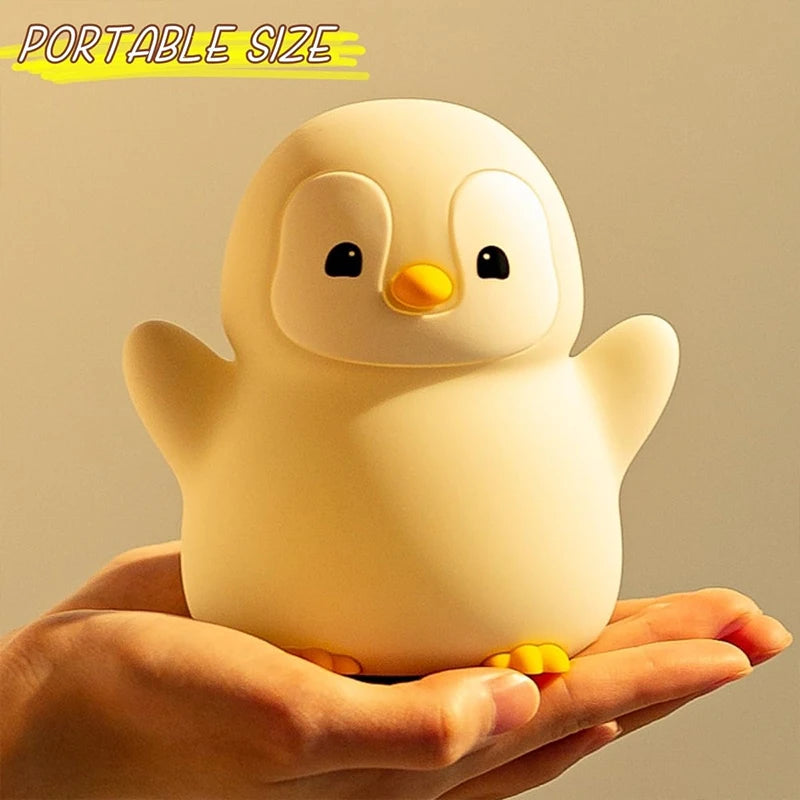 Luz Nocturna Pingüino Silicona Recargable USB