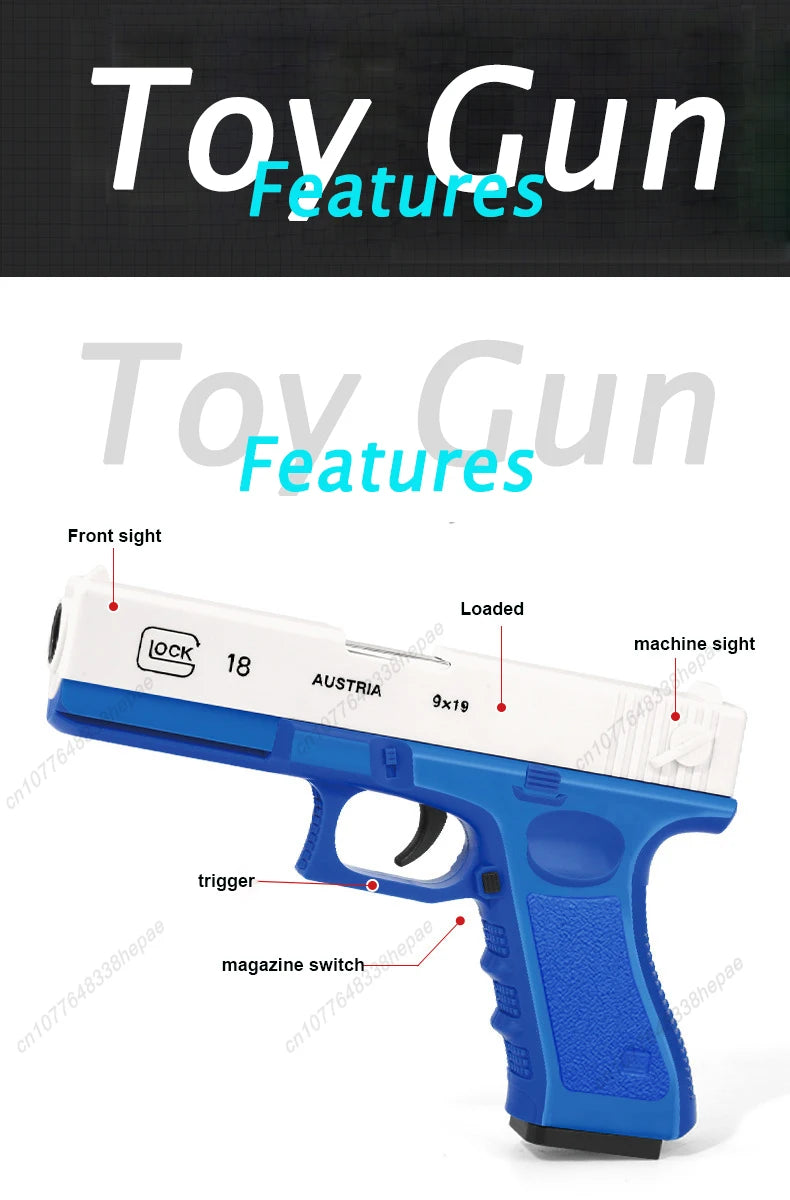 Pistola de juguete, pistola de balas blandas M1911, dardos de espuma expulsados, arma Manual de Airsoft con silenciador para niños y adultos