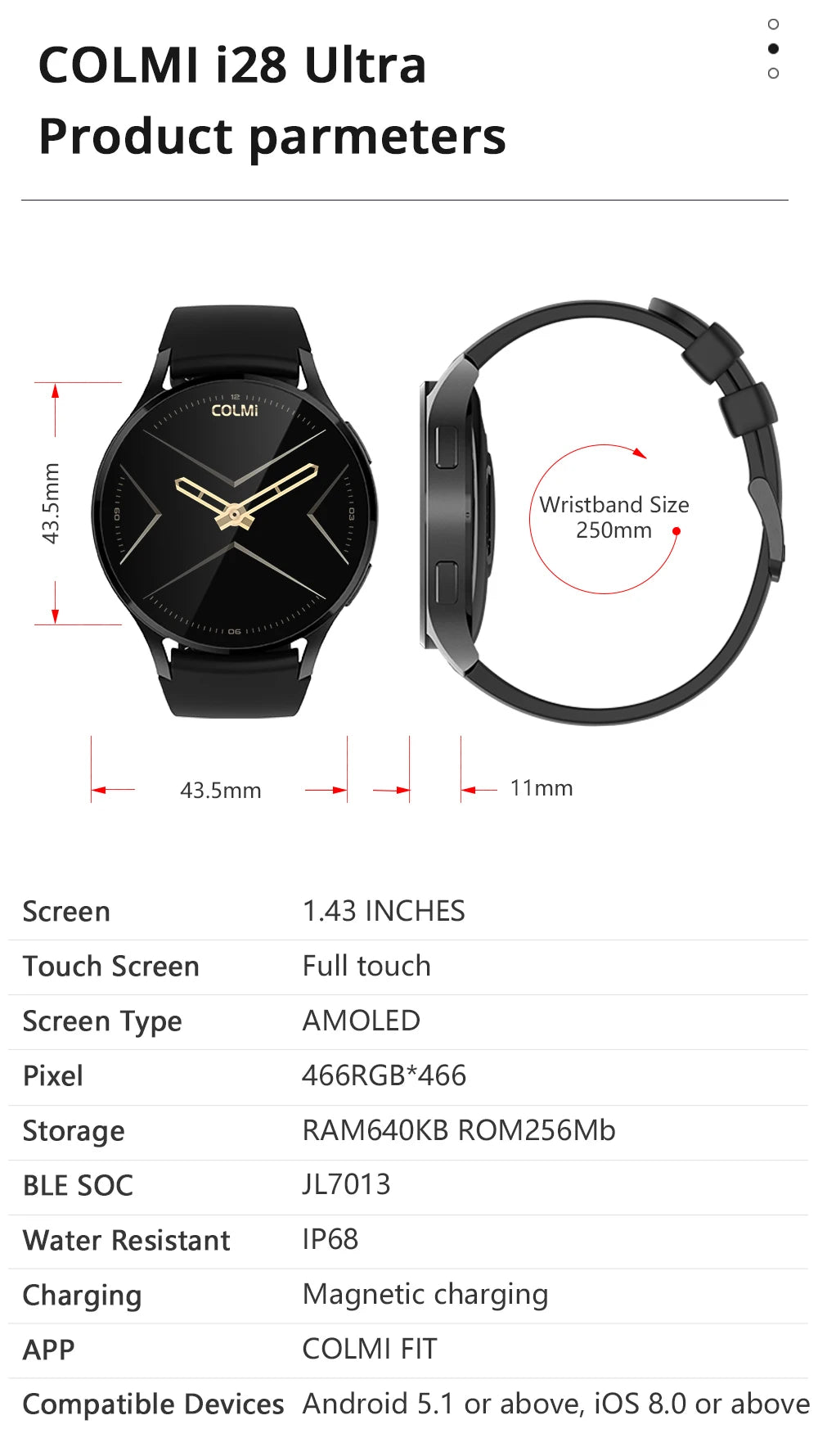 COLMI i28 Ultra AI Smartwatch AMOLED