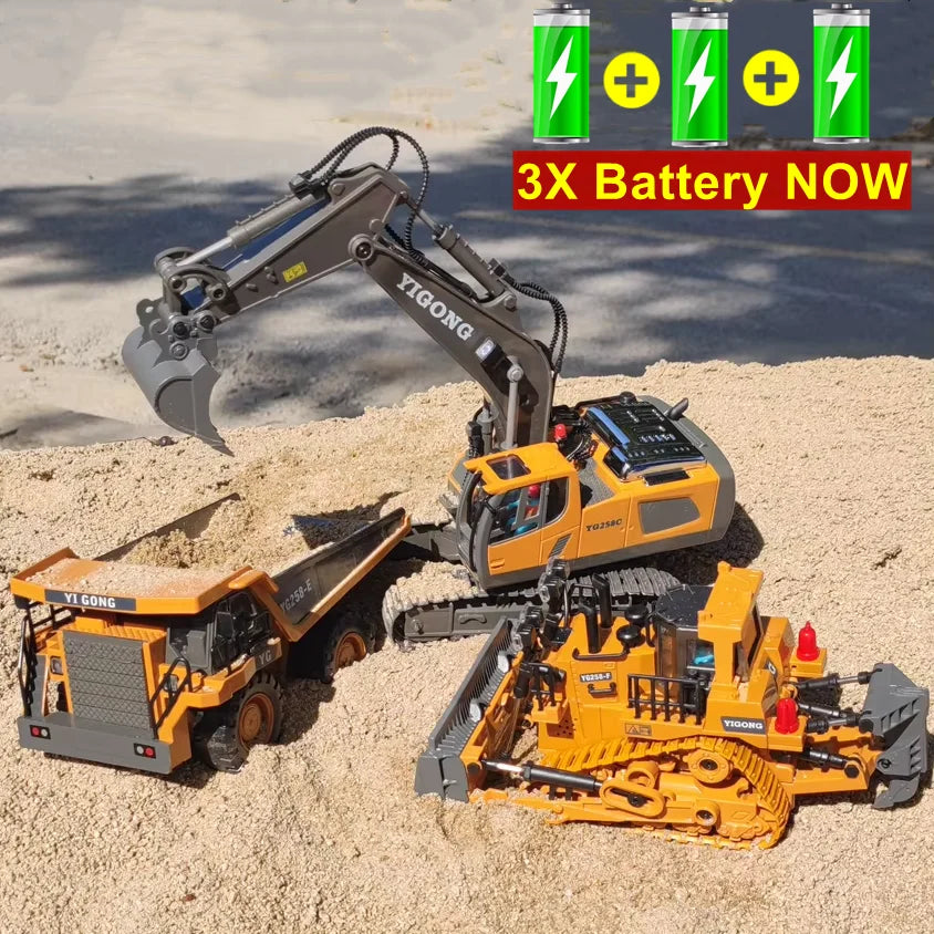 Excavadora RC 4WD con Control Remoto - Juguete de Construcción