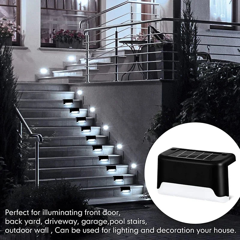 32/24/16/12/8/4 Uds luces solares para cubierta luces LED impermeables para exteriores para valla lámpara de paso de jardín para Patio escaleras barandilla camino paso