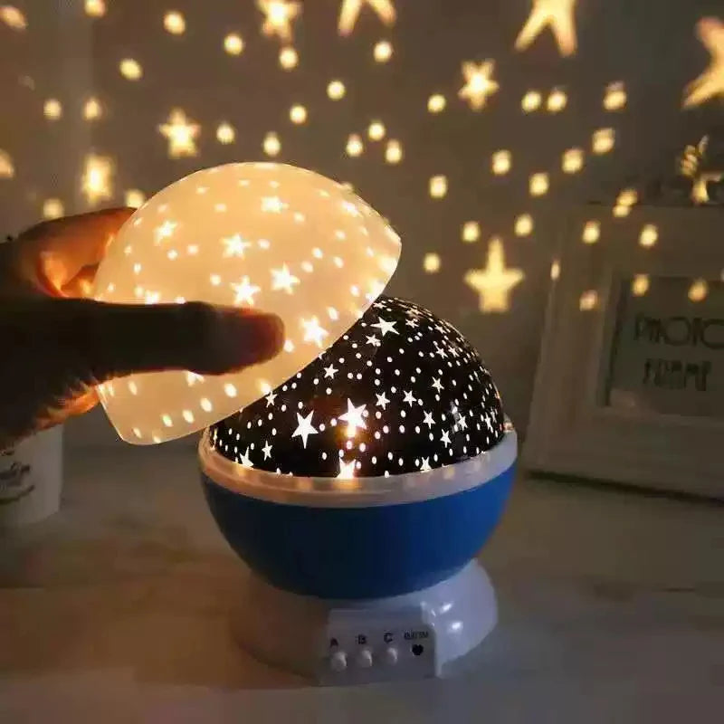 Proyector de lámpara de noche, proyector de luz nocturna de cielo estrellado, decoración de lámpara de bebé, proyector giratorio de Luna y galaxia para guardería, luz de mesa