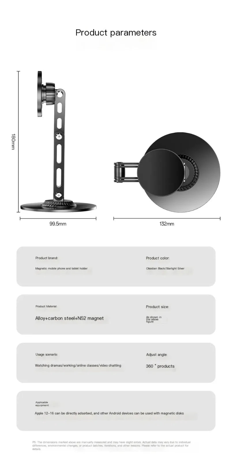 Soporte Magnético para Teléfono de Escritorio, Soporte Magnético para Coche, Soporte para Smartphone, GPS, Móvil, Celular, para iPhone 17, Samsung, Xiaomi