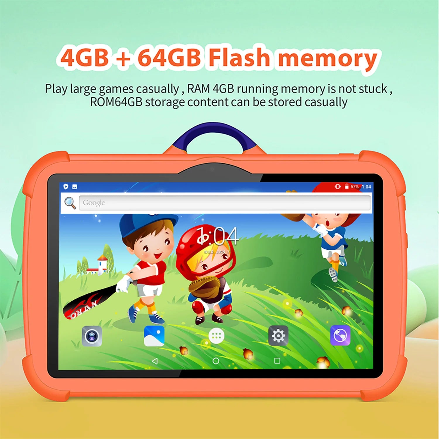 Tableta Infantil 2025 Nueva de 7 Pulgadas con WiFi 5G, Quad Core, 4GB RAM, 64GB ROM, Android, para Aprendizaje y Educación, Regalo Preferido para Niños
