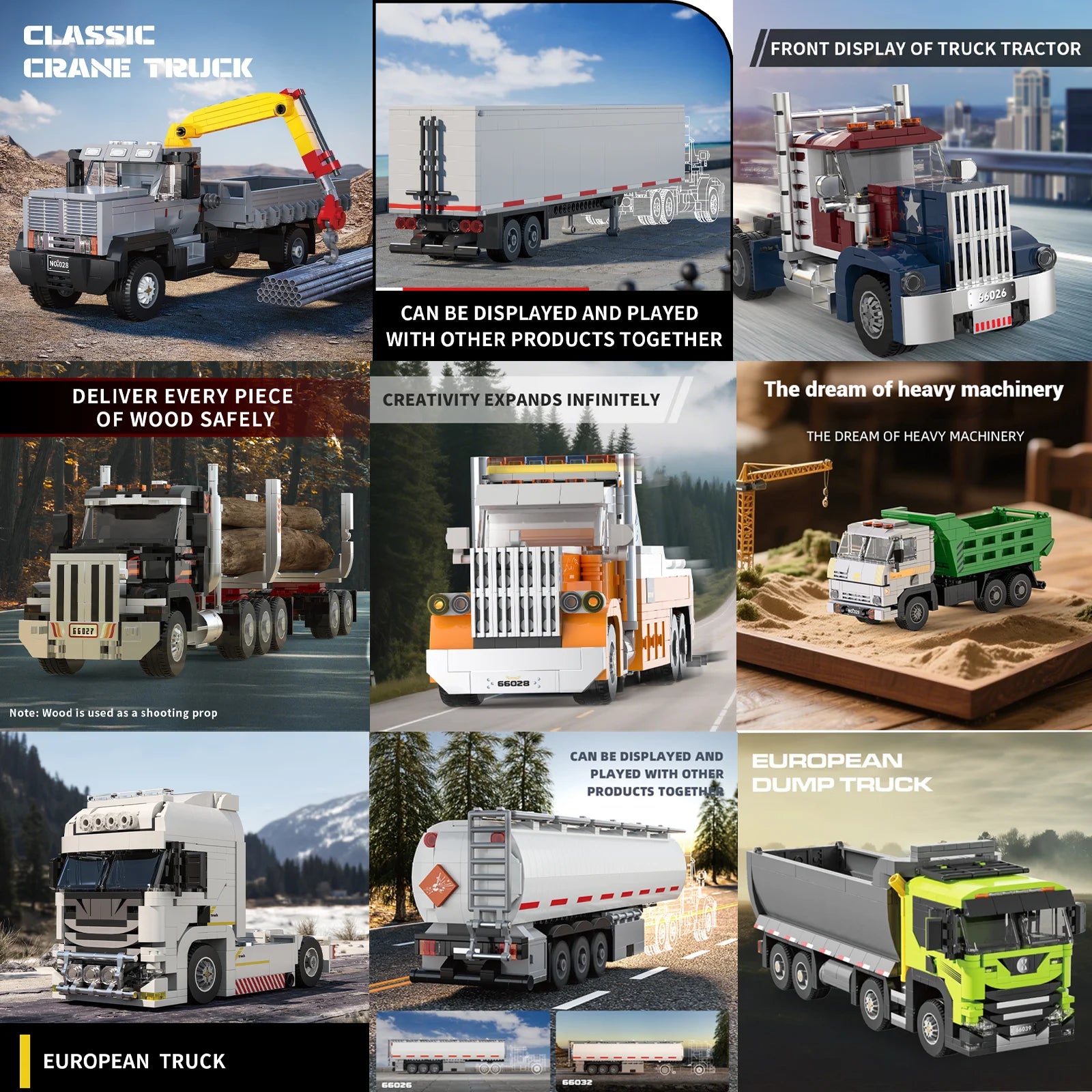 Bloques de Construcción de Camiones Europeos, Modelo DIY, Remolque Grande, Camión Cisterna, Decoración de Escritorio, Regalo Coleccionable para Adultos, Cumpleaños, Festividades