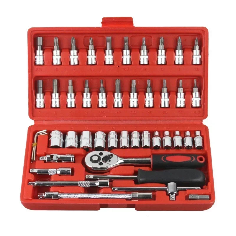 Kit Llaves de Trinquete 46 Piezas - Herramienta Profesional