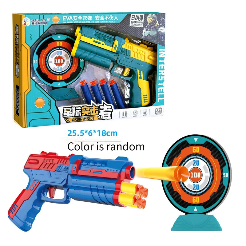 Juego de Pistolas de Juguete con Balas de Espuma Seguras, Divertido Juego de Disparos en Interiores y Exteriores, Pistola de Juguete Interactiva para Practicar Tiro al Blanco, Regalo