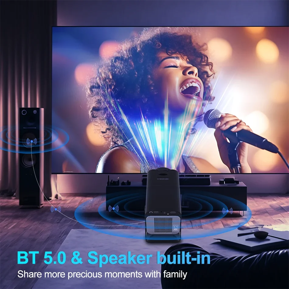 2025 4K Android 11 Proyector Nativo 1080P 390ANSI HY320 Dual Wifi6 BT5.0 1920*1080P Cine Proyector portátil actualizado HY300