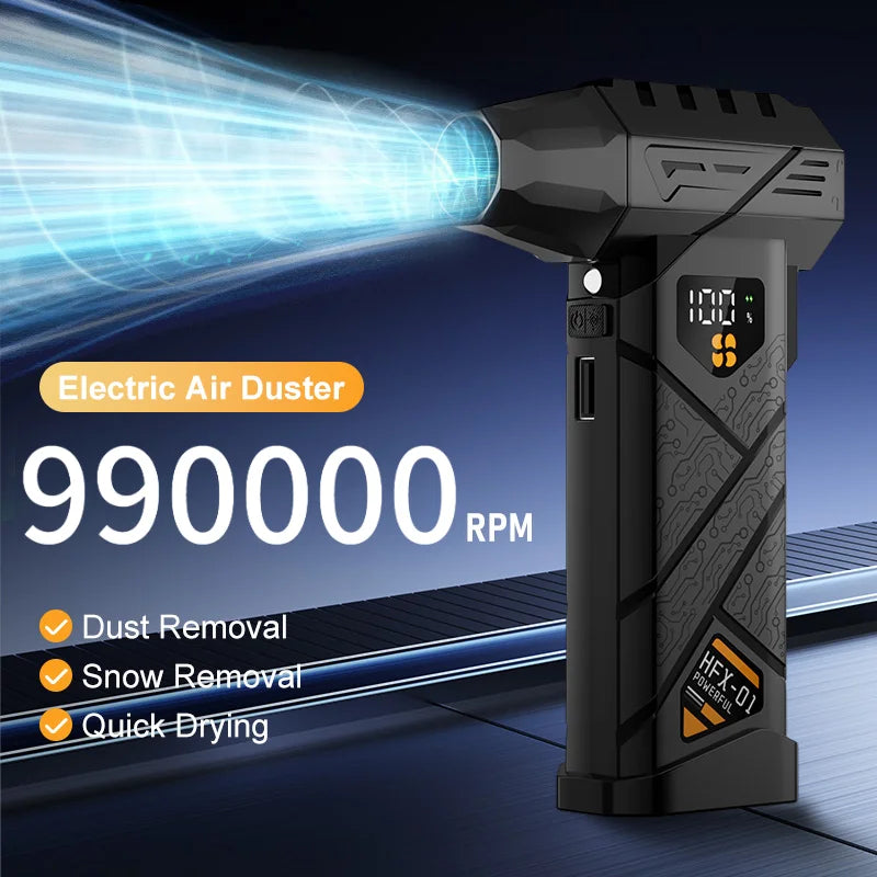 Soplador de aire turbo eléctrico inalámbrico 990000 RPM con batería 10000 mAh