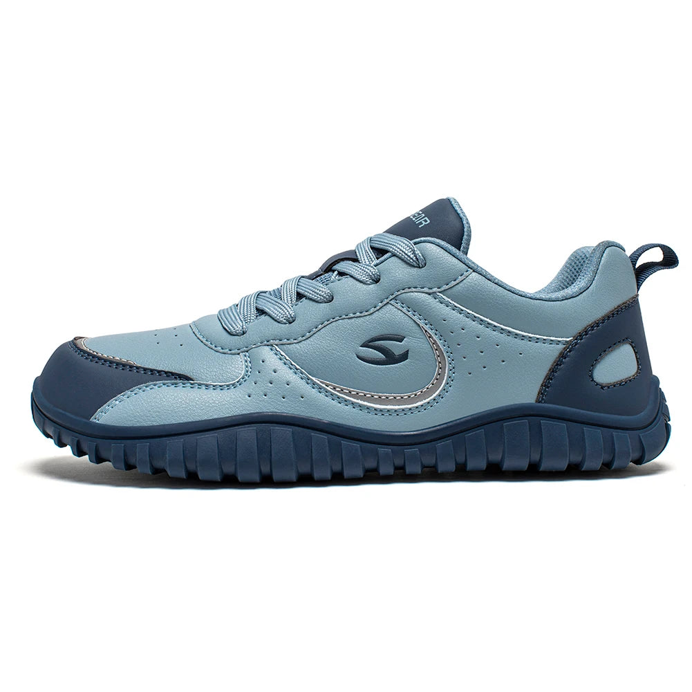 HOBIBEAR Zapatos de punta ancha Zapatillas de deporte unisex artificiales descalzas Zapatos de viaje al aire libre con cordones casuales para mujeres y hombres