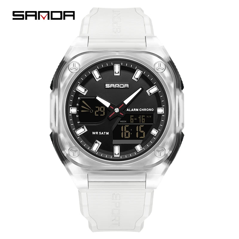 Reloj Digital Deportivo SANDA 6268 para Hombre Impermeable Multifunción