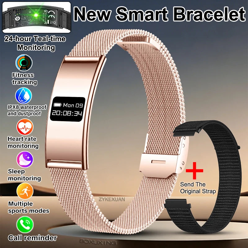 Pulsera Inteligente Deportiva Resistente al Agua IPX8 con Monitor de Salud