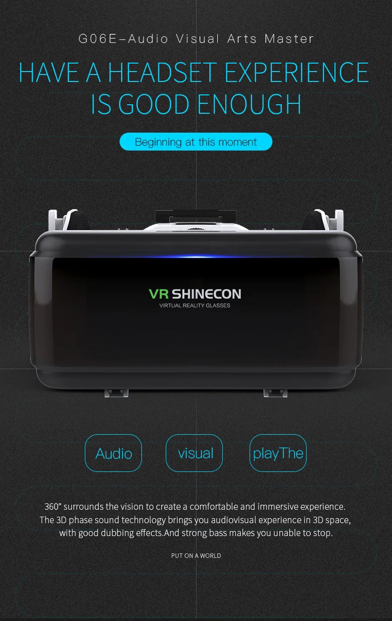 Viar 3D gafas de realidad Virtual VR auriculares casco dispositivos lentes gafas inteligentes para teléfono inteligente Realidade juego móvil Hedset