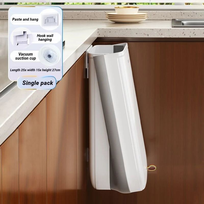 Cubo de basura colgante Joybos plegable con tapa para cocina y baño