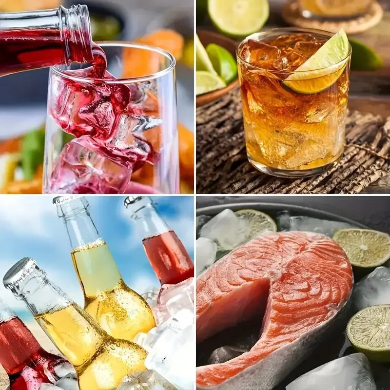 Molde grande para bandeja de cubitos de hielo de silicona, sin BPA, molde para cubitos de hielo de calidad alimentaria, Flexible, 6 agujeros de fácil liberación, hielo de fusión lenta para whisky