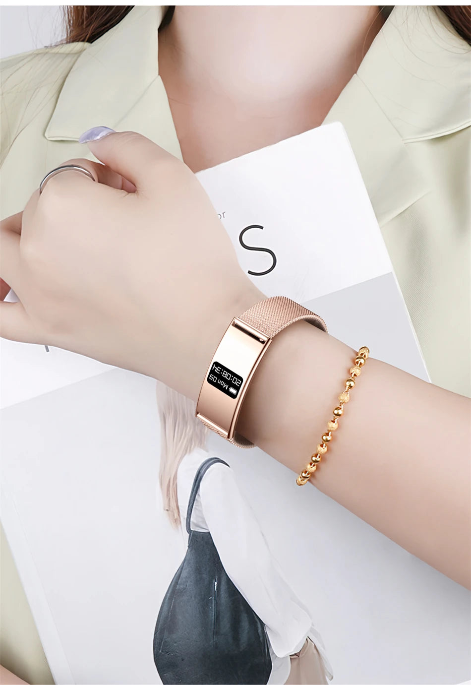 Pulsera Inteligente Deportiva Resistente al Agua IPX8 con Monitor de Salud