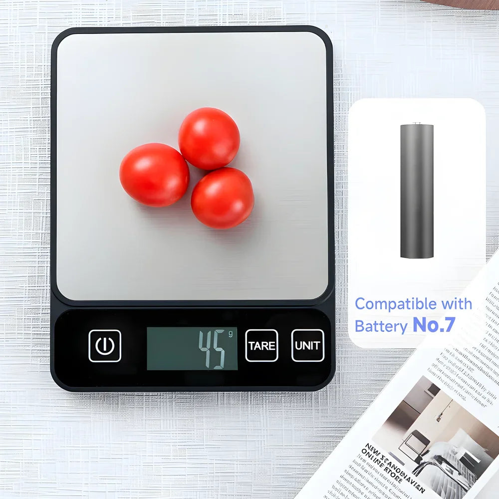 Báscula de cocina de 10kg, báscula de mesa electrónica con pantalla Digital LCD, báscula de peso en gramos para hornear, báscula de alimentos para dieta saludable Personal