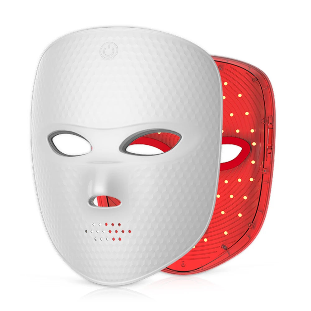 Máscara LED inalámbrica, máscara facial LED de 7 colores, máquina de máscara de belleza para rejuvenecimiento antienvejecimiento reafirmante de la piel con fotones