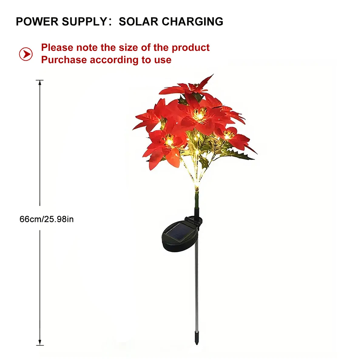 Luz LED solar de flores para decorar jardines y patios