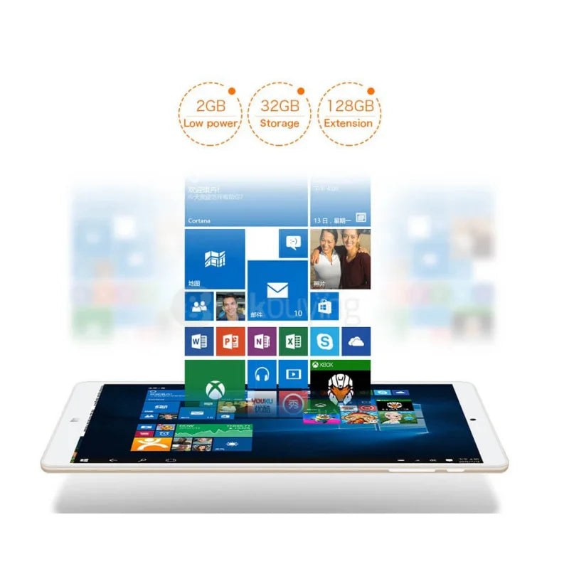 Gran oferta de tabletas Windows 10 de 8 pulgadas, resolución de 1280x800, Intel Atom Z3735F, Quad Core, 2GB de RAM, 32GB de ROM, 4000mAh, 32 bits