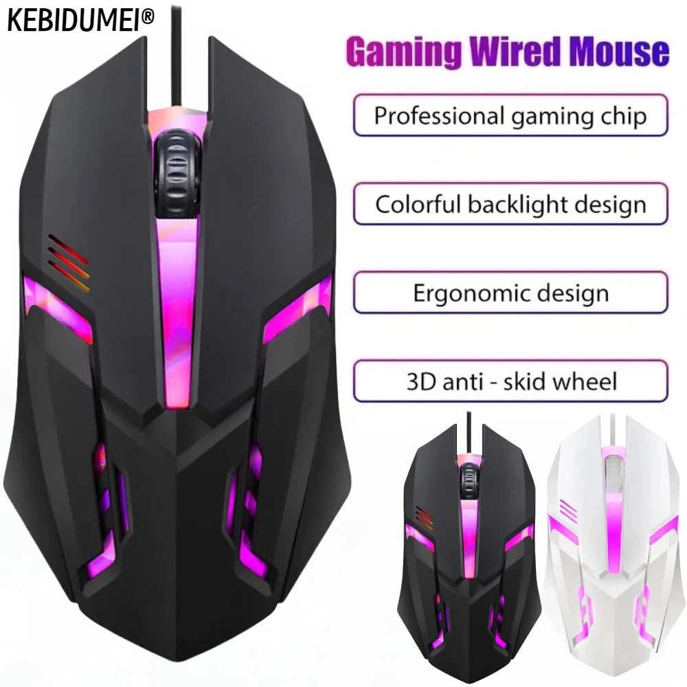 Ratón para juegos por cable USB, 5000 DPI, 3 botones, silencioso, retroiluminado, profesional, ergonómico, para ordenador, PC y portátil