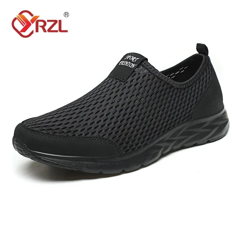 YRZL, zapatillas de deporte para hombre, zapatos informales de malla transpirable para mujer, mocasines antideslizantes de talla grande para exteriores, zapatos de tenis ligeros para caminar para hombre
