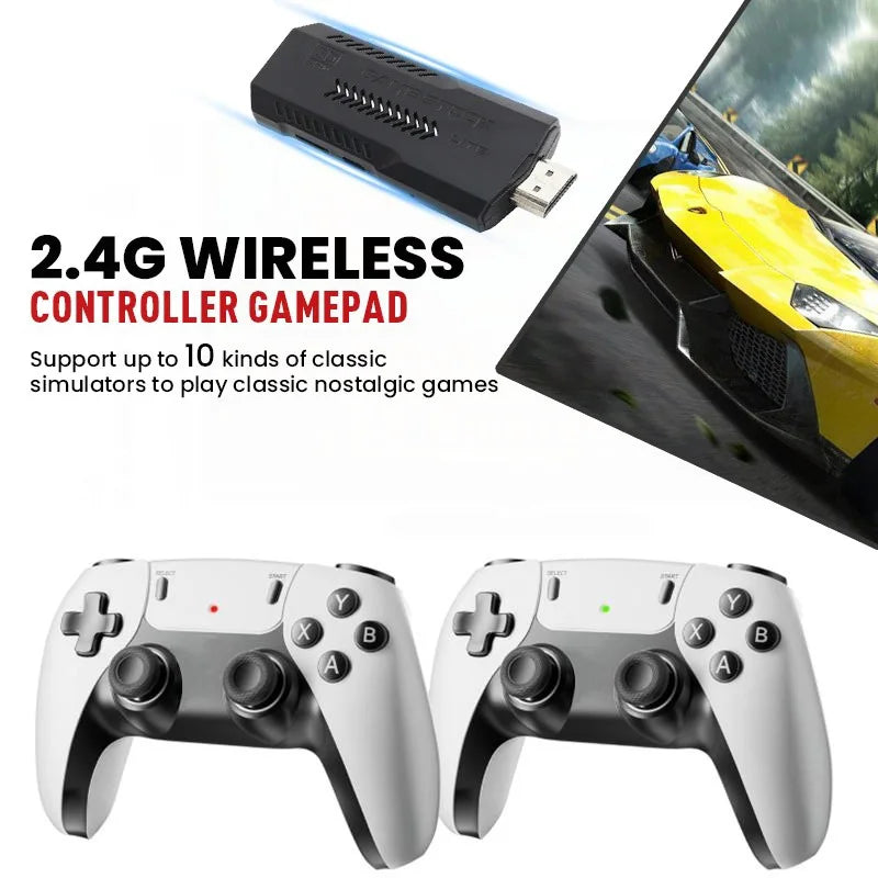 Consola de juegos retro X2PRO 4K Ultra HD, sistema de juegos arcade 3D, mando inalámbrico recargable, 2 jugadores, consola de juegos para TV doméstica compatible con HDMI, PSP, PS1, N64
