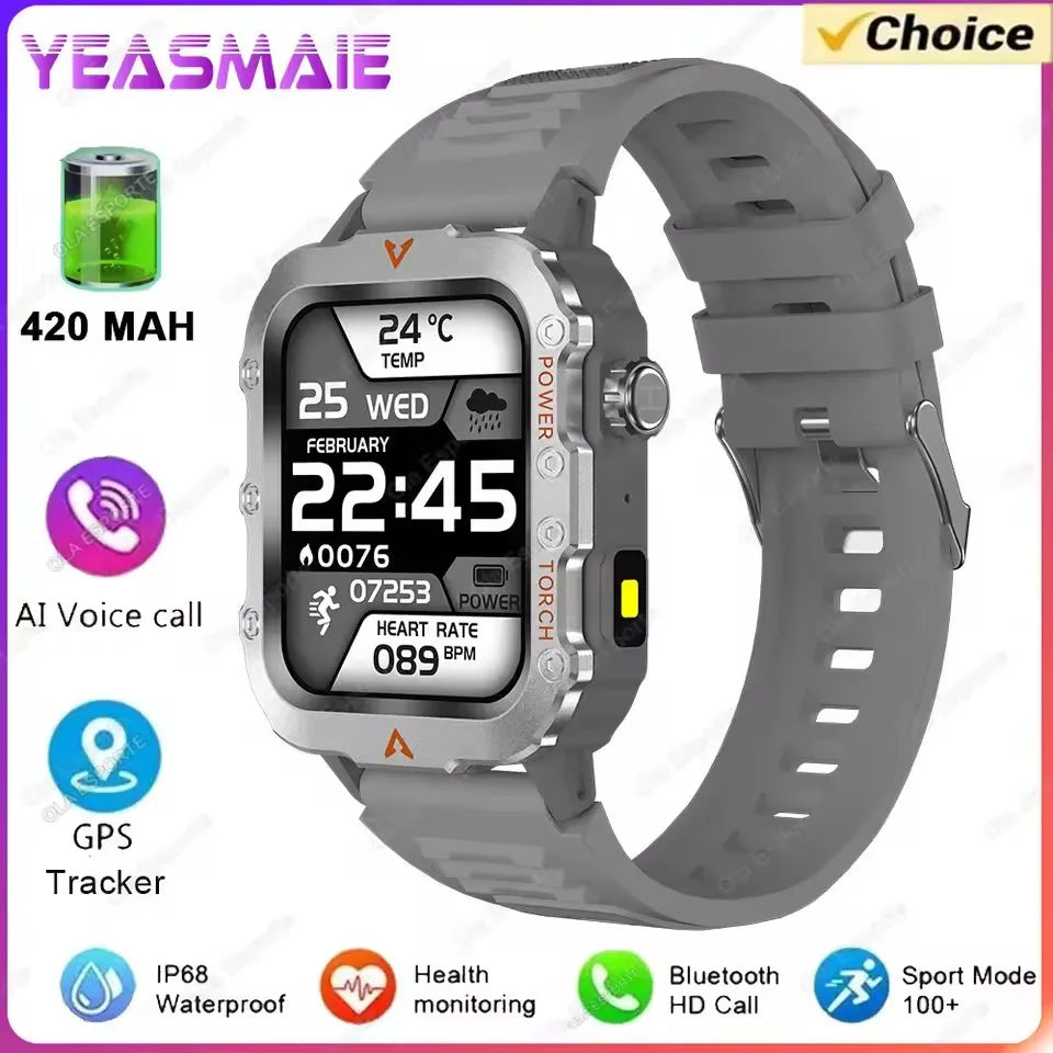 Smartwatch Militar Resistente con Llamadas Bluetooth y Voz AI