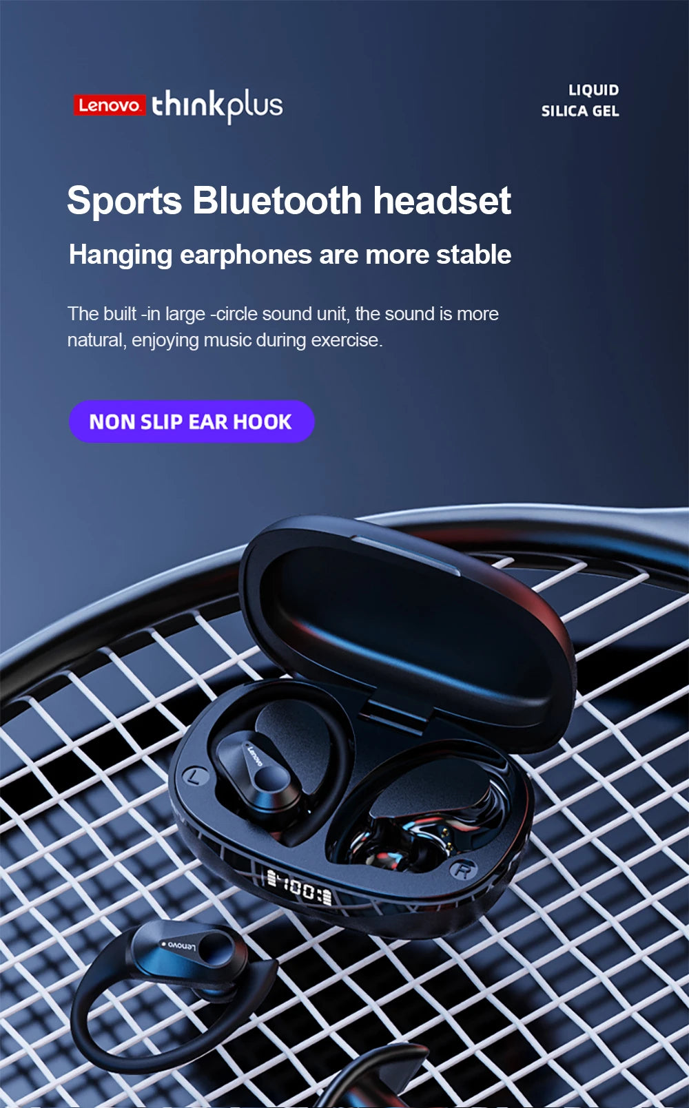 Auriculares Bluetooth TWS Lenovo LP75 Deportivos con Gancho y Micrófono
