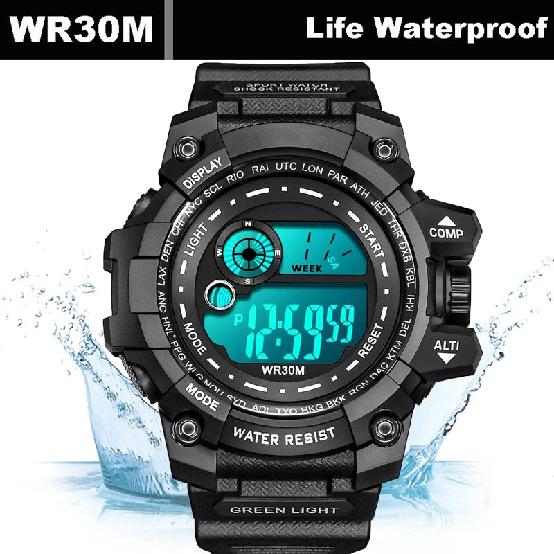 Reloj Deportivo Digital LED Fitness para Hombre