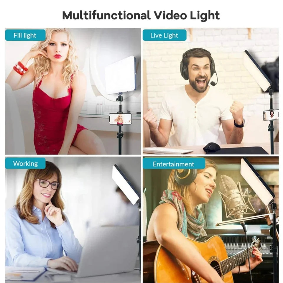 Panel de Luz LED MEUYAG de 11 Pulgadas 2700K-6500K, Iluminación Fotográfica Portátil, Luz de Relleno para Video y Fotografía