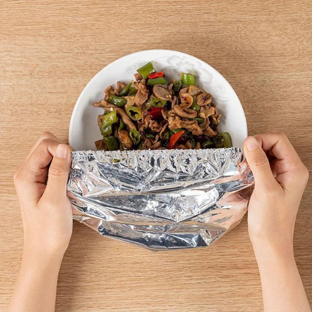 10-50 piezas de cubiertas reutilizables de aluminio para recipientes, aislamiento térmico y conservación del calor, aptas para alimentos, para horno, comida para llevar, picnic