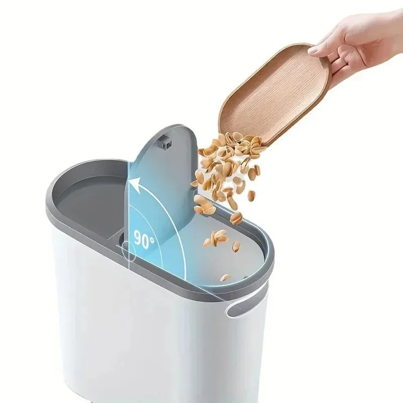 Cubo de basura con tapa de gran capacidad, diseño estrecho e impermeable para baño y cocina