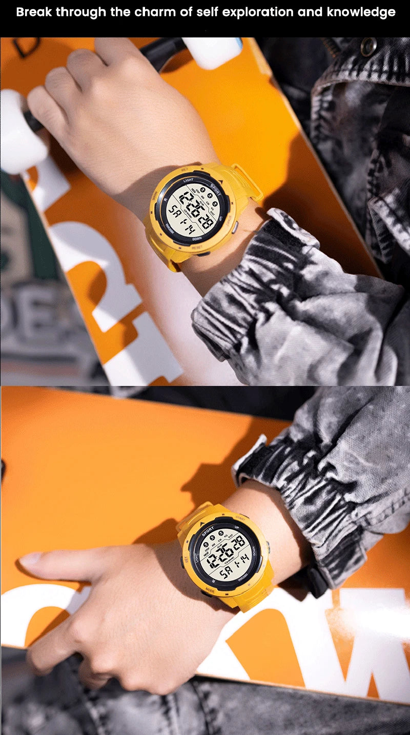 Reloj Digital LED Deportivo Hombre Cronómetro Agua