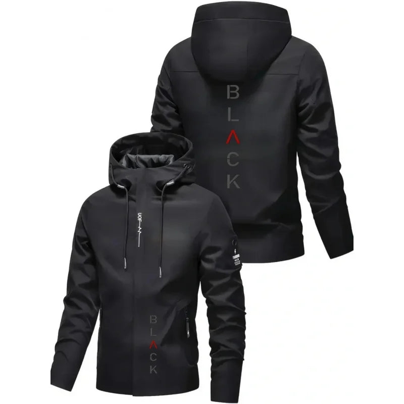 Chaqueta de Moto para Hombre con Capucha, Cortavientos, 4 Estaciones