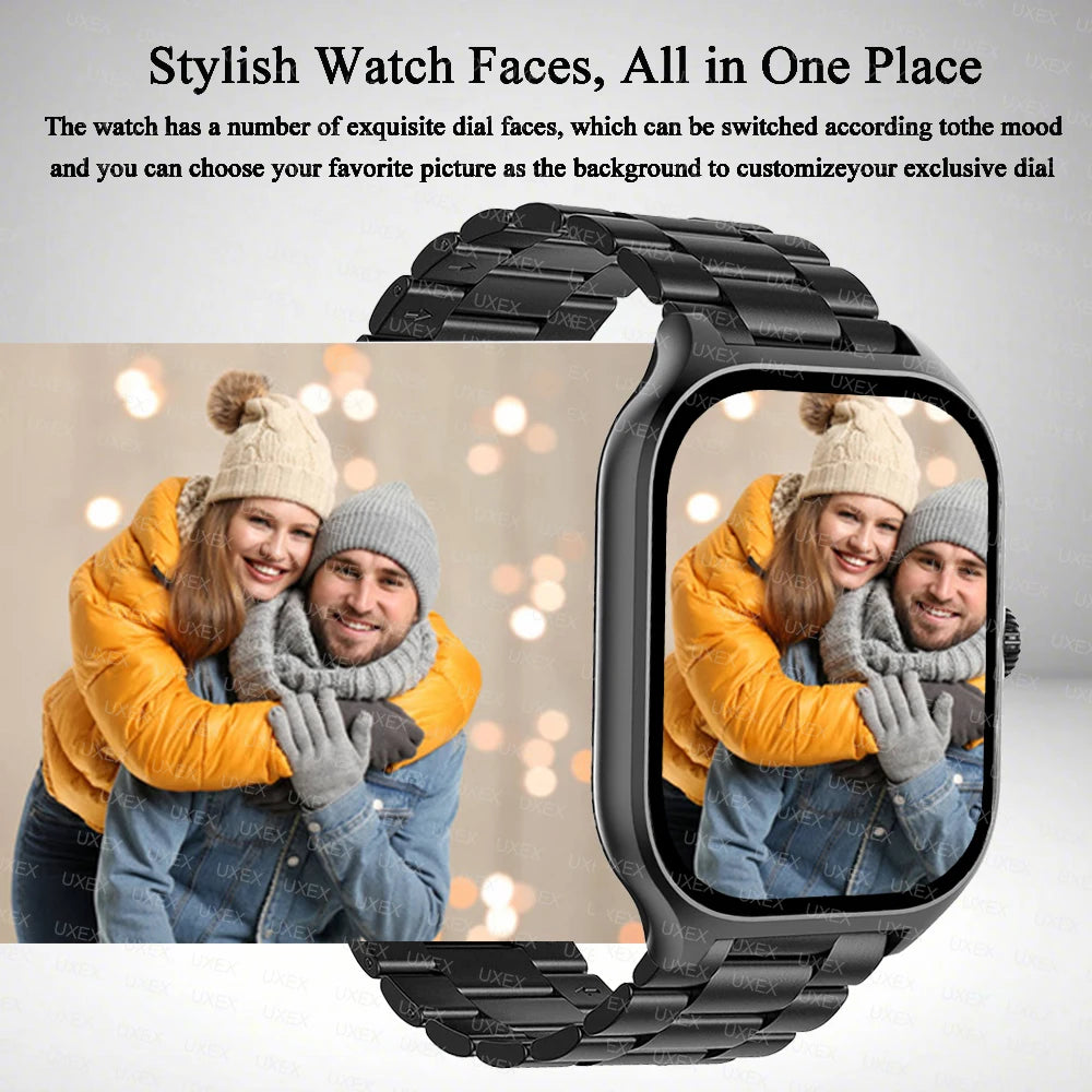 Reloj inteligente Plus para hombres y mujeres, reloj deportivo con pantalla completamente táctil, llamada Bluetooth, teléfono Android, reloj inteligente multidial Digital